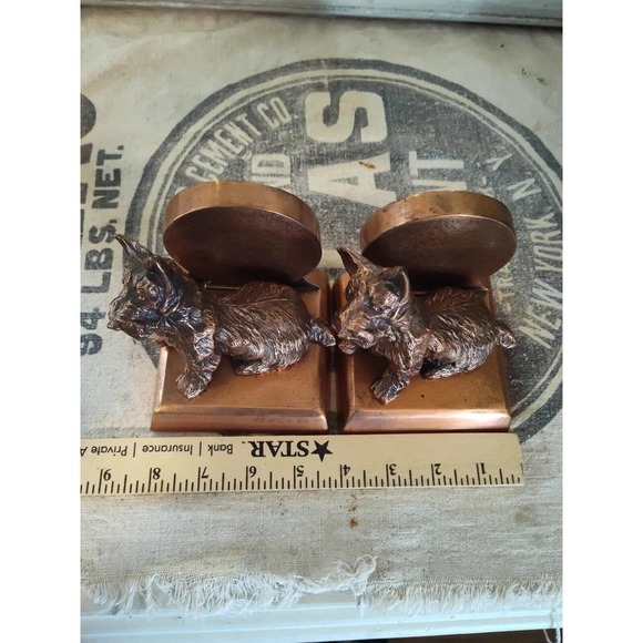 Vtg Art Deco Scotty Terrier Bookends Scottish Terrier Dog - Picture 12 of 13